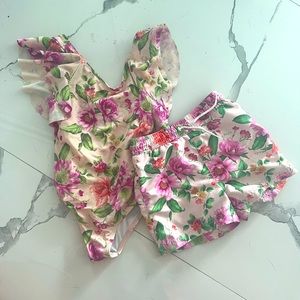 Janie and Jack sibling matching swim set - size 3 boy and 5 girl